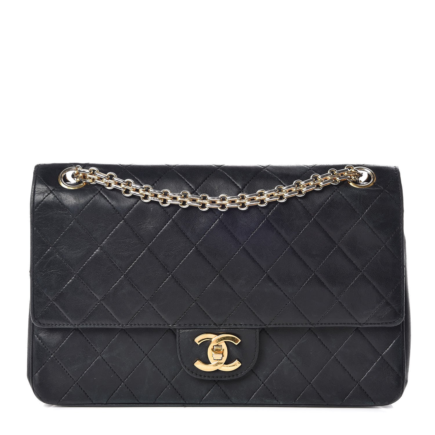 Chanel Lambskin Quilted Medium Double Flap Bijoux Chain Black 1 of 21