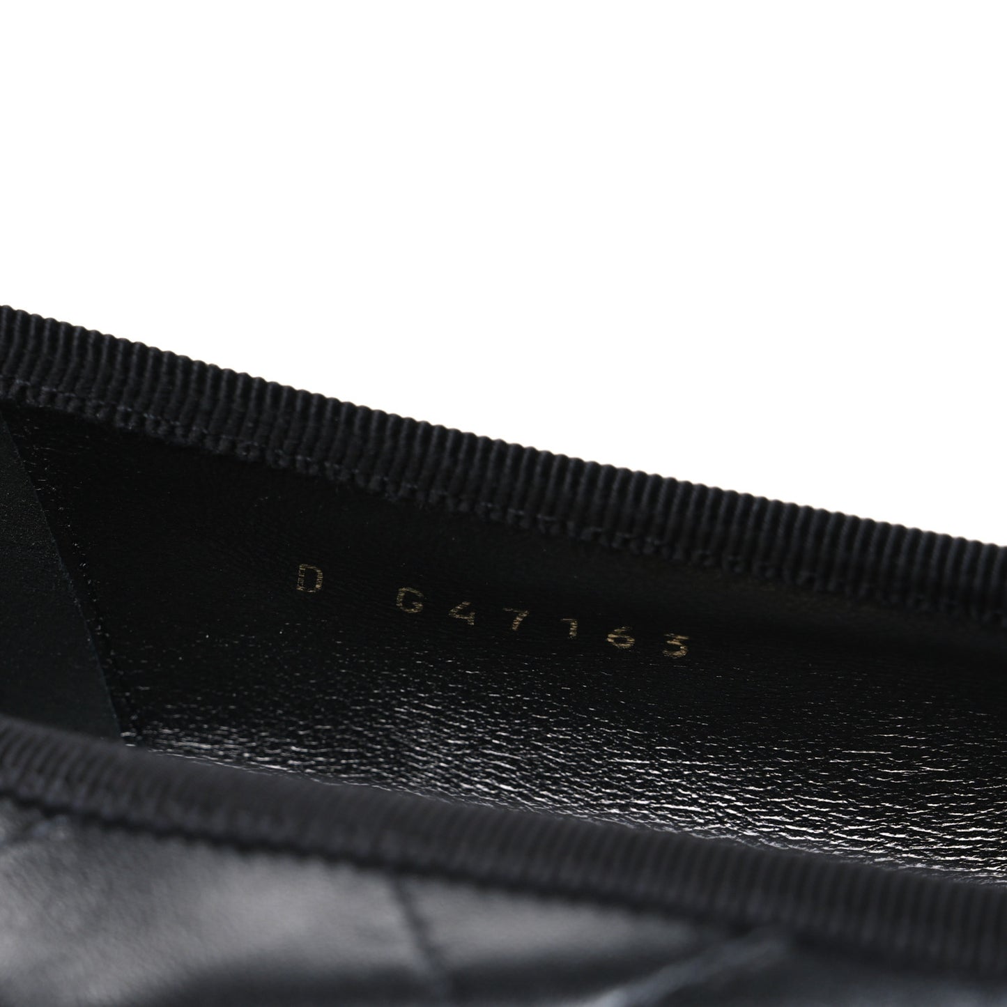 Lambskin Quilted CC Cambon Ballet Flats 38 Black White