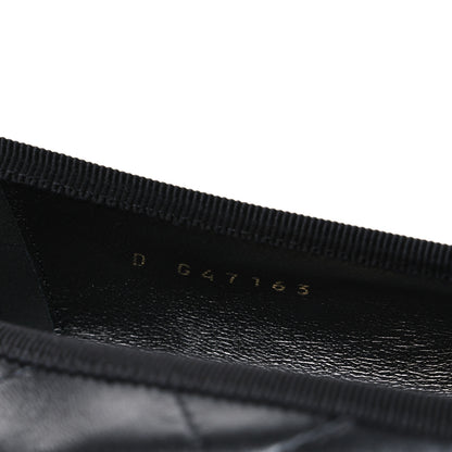 Chanel Lambskin Quilted CC Cambon Ballet Flats 38 Black White 10 of 11