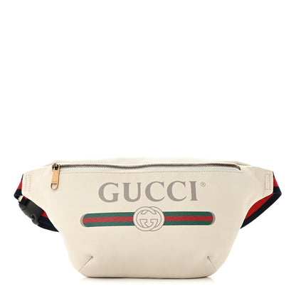 Gucci Grained Calfskin Logo Belt Bag White 1 of 12