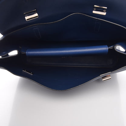 Prada Saffiano Cuir Convertible Top Handle Tote Bleuette 6 of 13