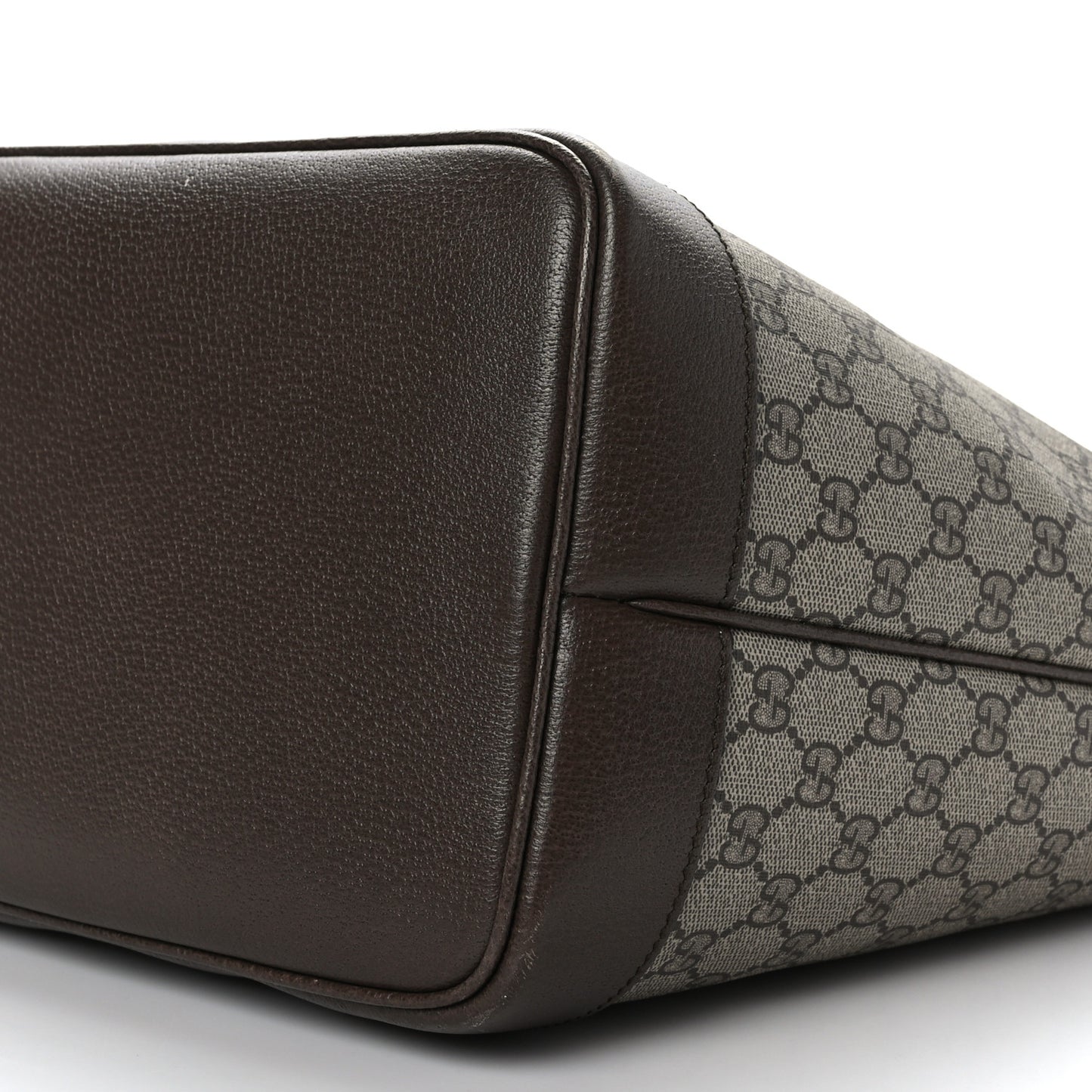 GG Supreme Monogram Textured Dollar Calfskin Web Large Ophidia Tote Beige Ebony New Acero
