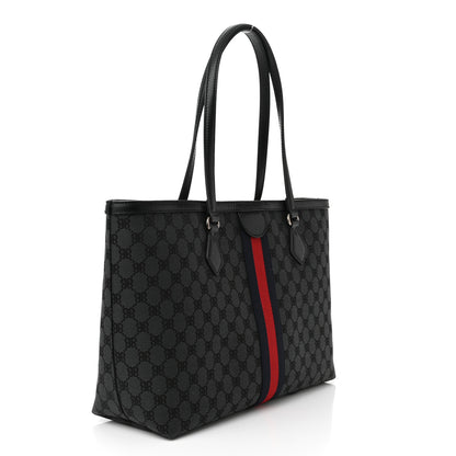 Gucci X BALENCIAGA BB Monogram Web Medium Ophidia Shopping Tote Black 3 of 10