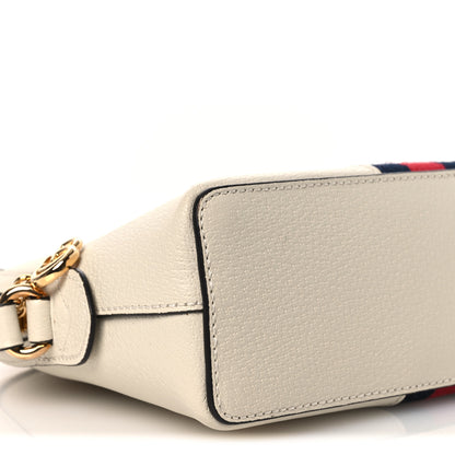 Gucci Textured Dollar Calfskin Web Small Ophidia Dome Shoulder Bag Mystic White 9 of 11