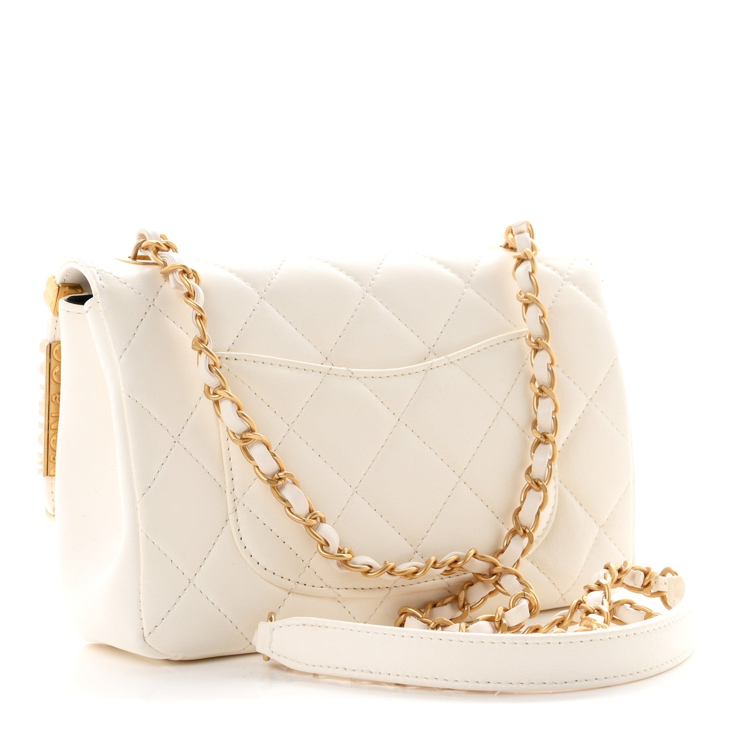 Chanel Lambskin Enamel Strass Quilted Mini Paris Monaco Flap White 3 of 10