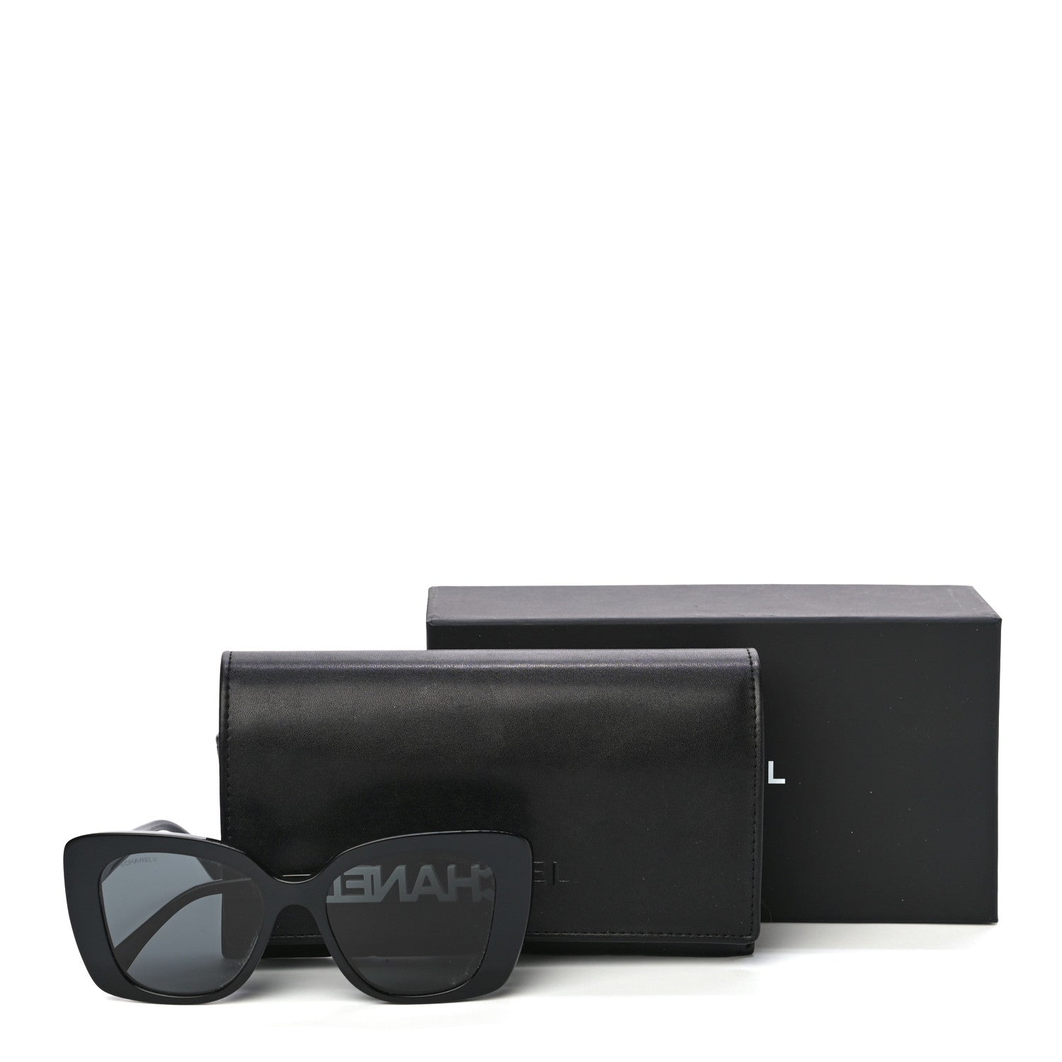 Chanel Acetate Strass Square Sunglasses 5422-B Black White 5 of 9
