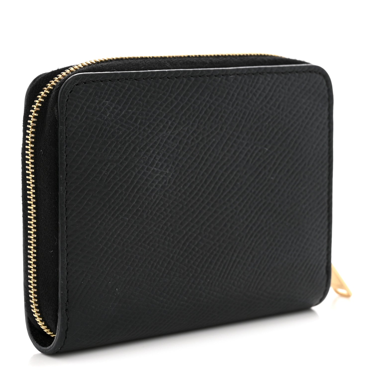 Celine Grained Calfskin Compact Zipped Wallet Black 3 of 8