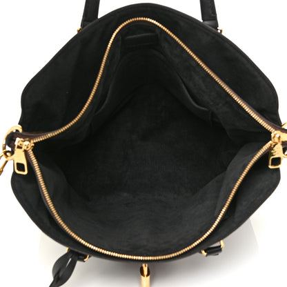 Louis Vuitton Monogram Flower Zipped Tote MM Black 5 of 10