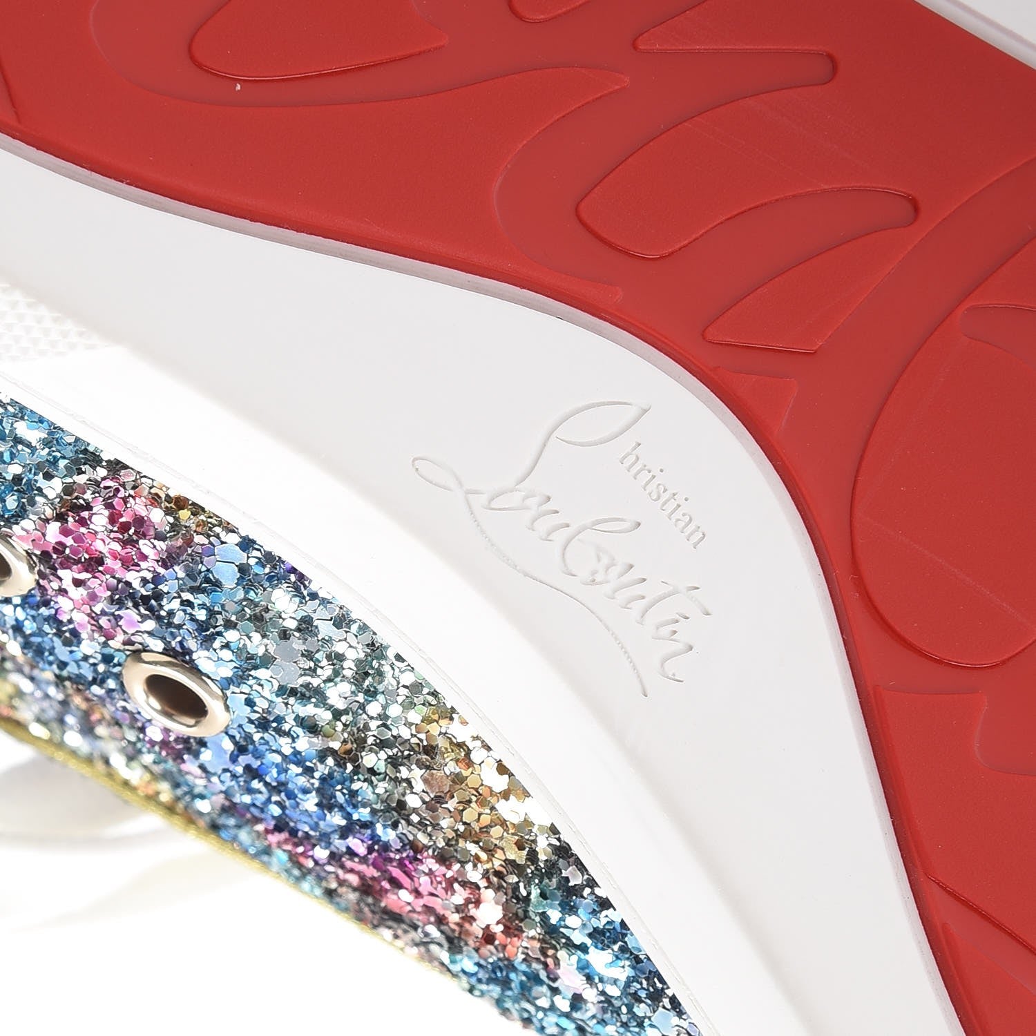 Christian Louboutin Glitter Bip Bip Flat Sneakers 38 Blue 9 of 10