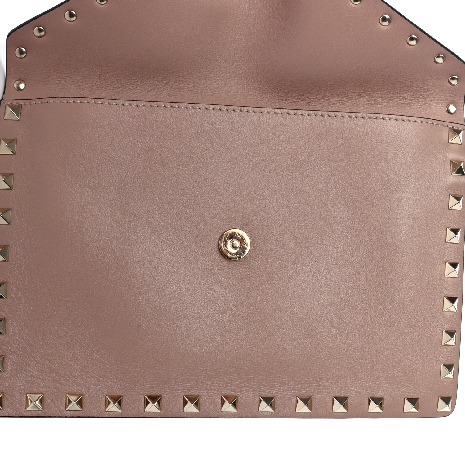 Valentino Garavani Vitello Medium Rockstud Envelope Flat Wristlet Pouch Poudre 8 of 8