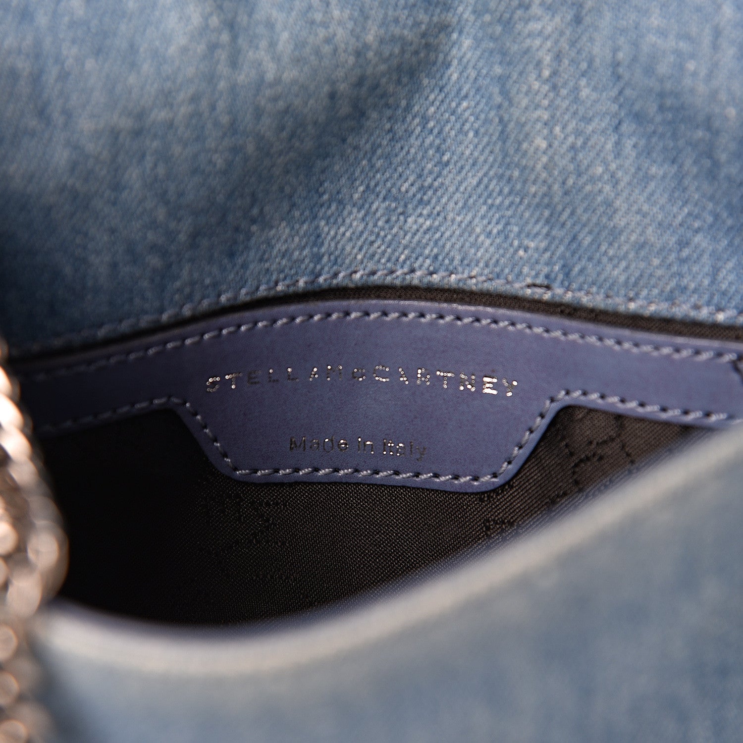 Stella McCartney Eco Denim Embroidered Zigarette Falabella Crossbody Blue 6 of 10