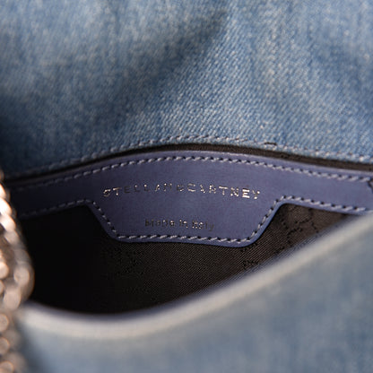 Stella McCartney Eco Denim Embroidered Zigarette Falabella Crossbody Blue 6 of 10
