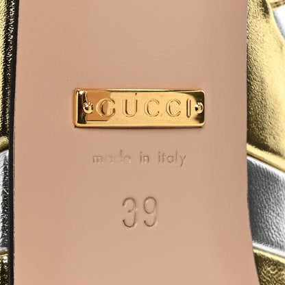 Gucci Metallic Nappa Double G 40/135mm Platform Sandals 39 Gold Silver 6 of 12