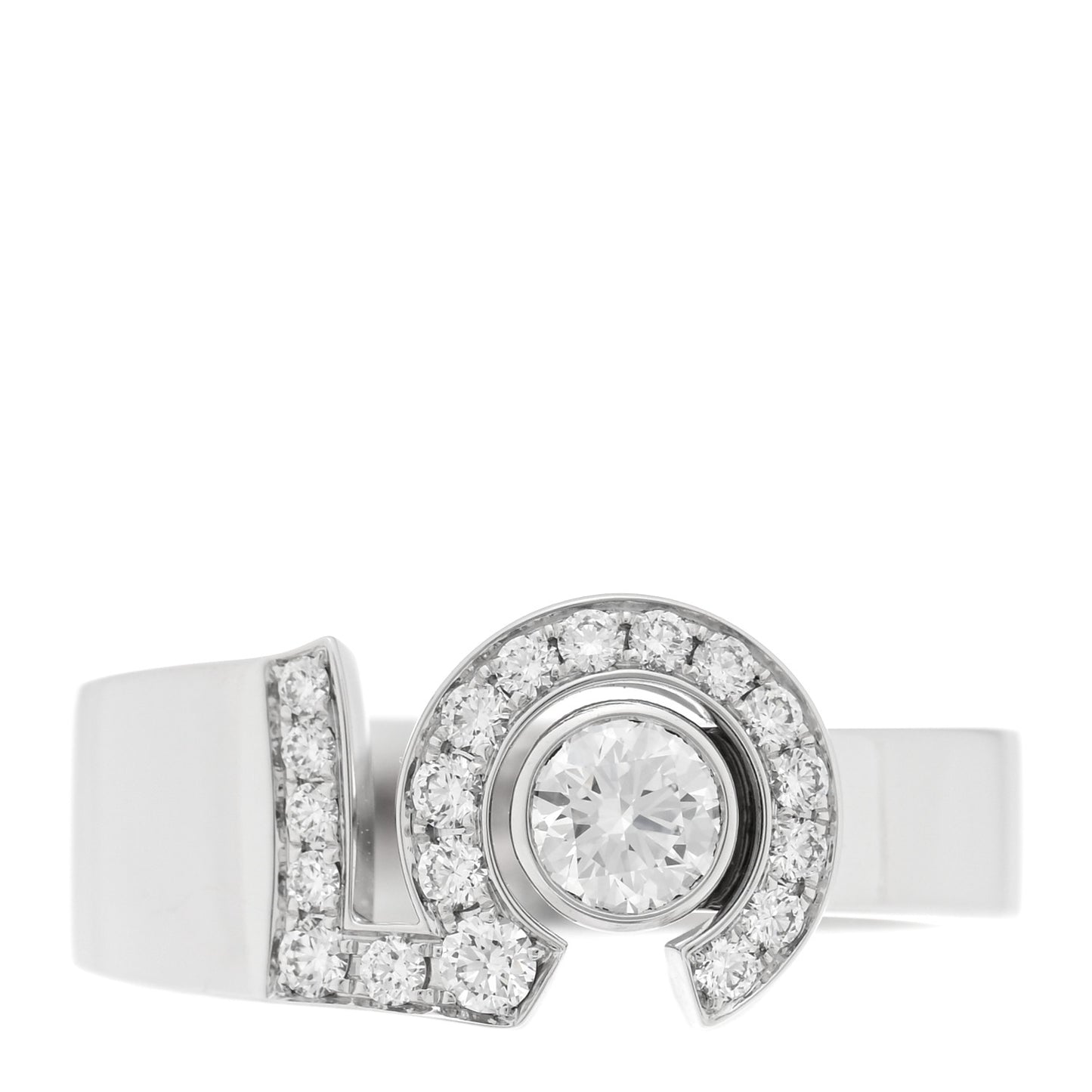 18K White Gold Diamond Eternal Number 5 Ring 53 6.5