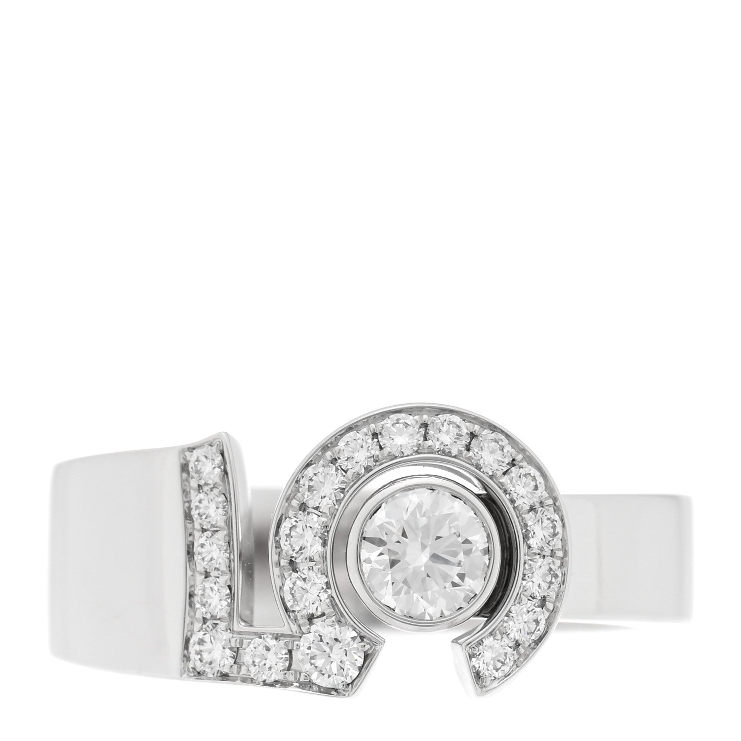 Chanel 18K White Gold Diamond Eternal Number 5 Ring 53 6.5 1 of 5