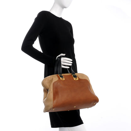 Fendi Calfskin Large Chameleon Tote Cognac Camel Black 3 of 15