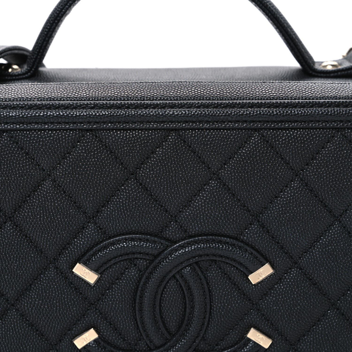 Chanel Caviar Quilted Large CC Filigree Vanity Case Black 9 of 12