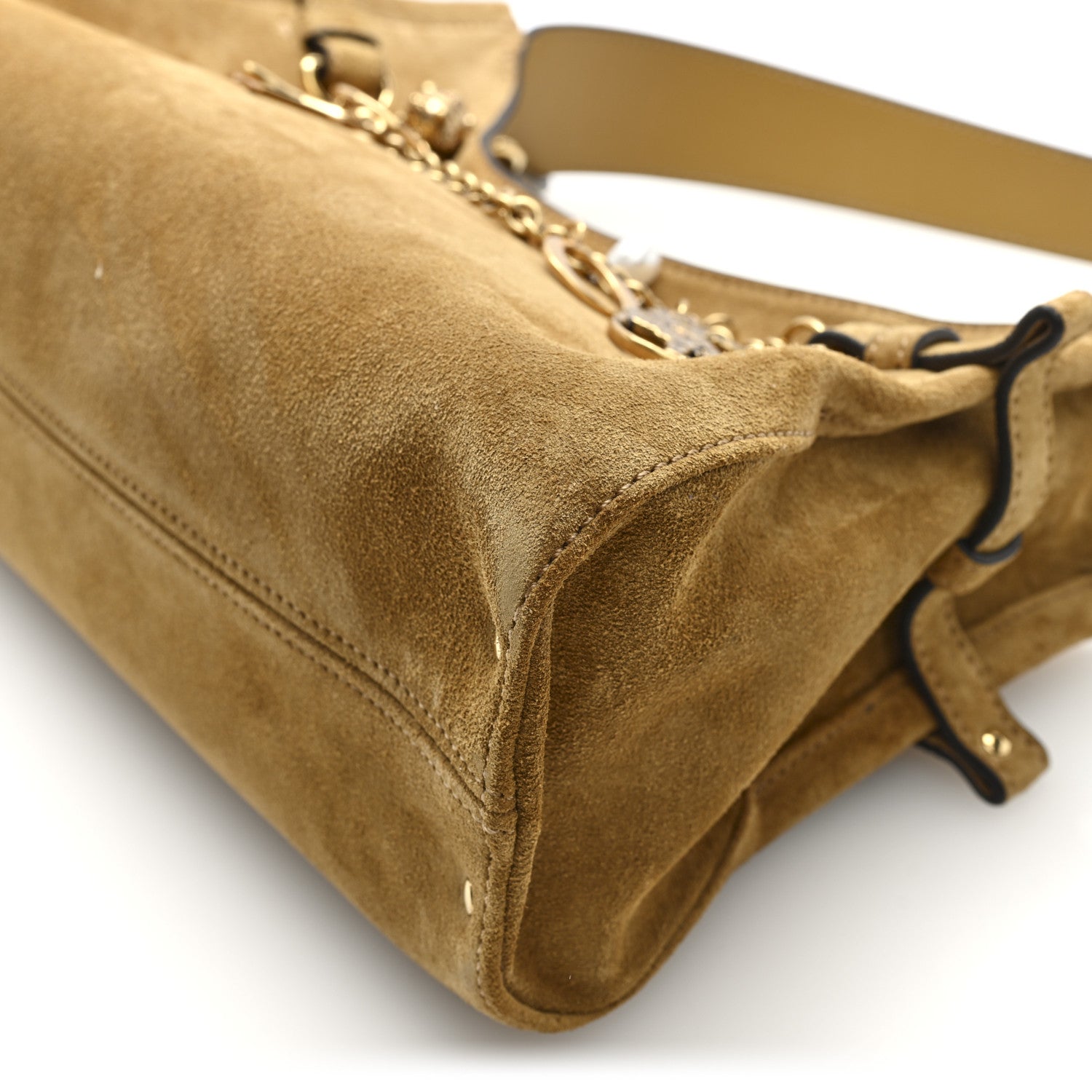 Chloe Suede Charms Hobo Bag Gold Khaki 9 of 9