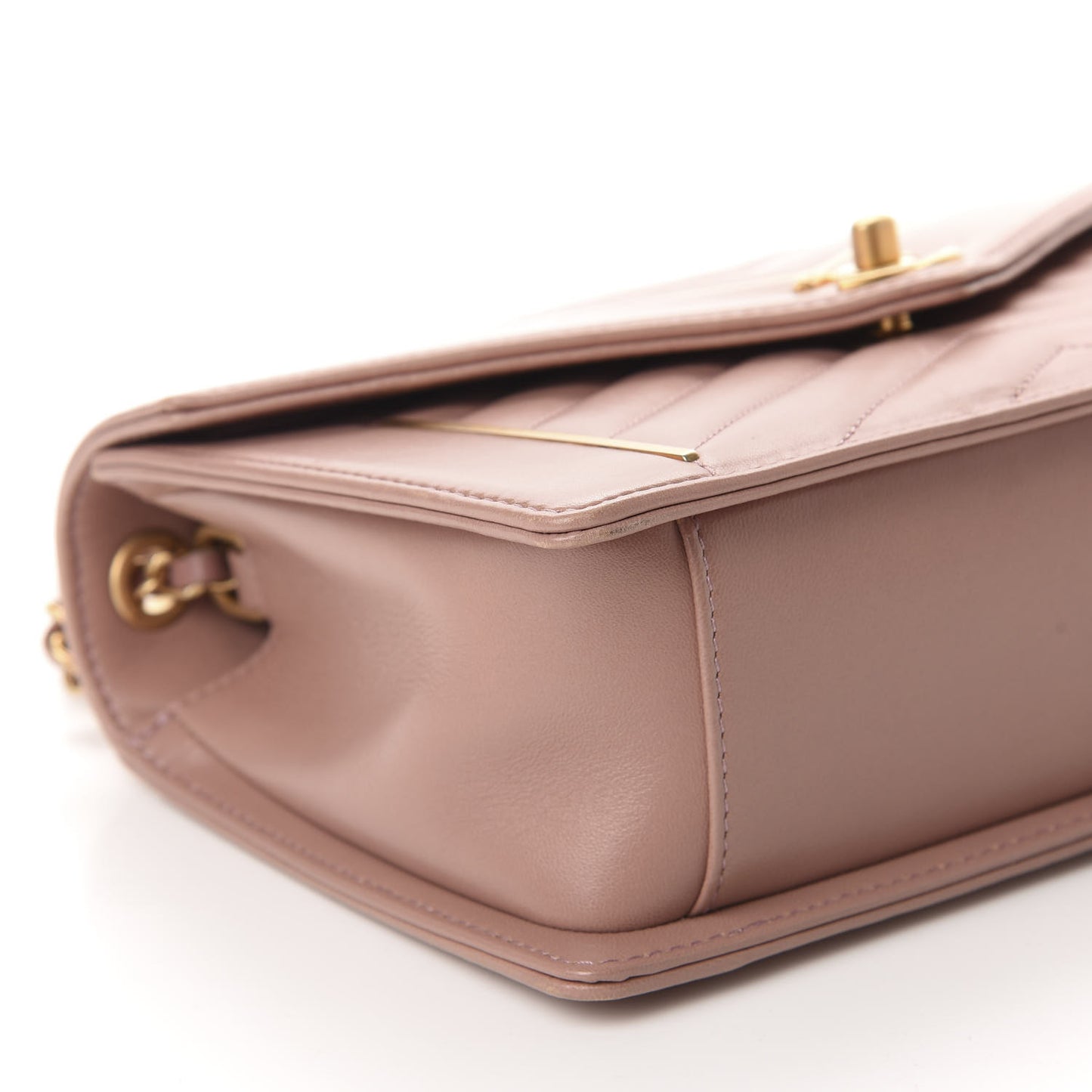 Lambskin Chevron Quilted Flap Beige