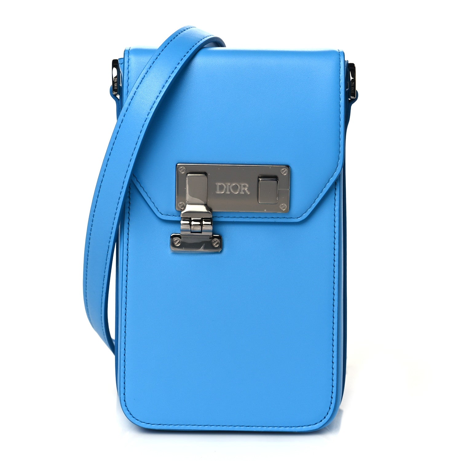 Christian Dior Smooth Calfskin Vertical Pouch Blue 1 of 9