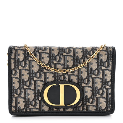 Christian Dior Oblique 30 Montaigne 2-In-1 Pouch Blue 1 of 14