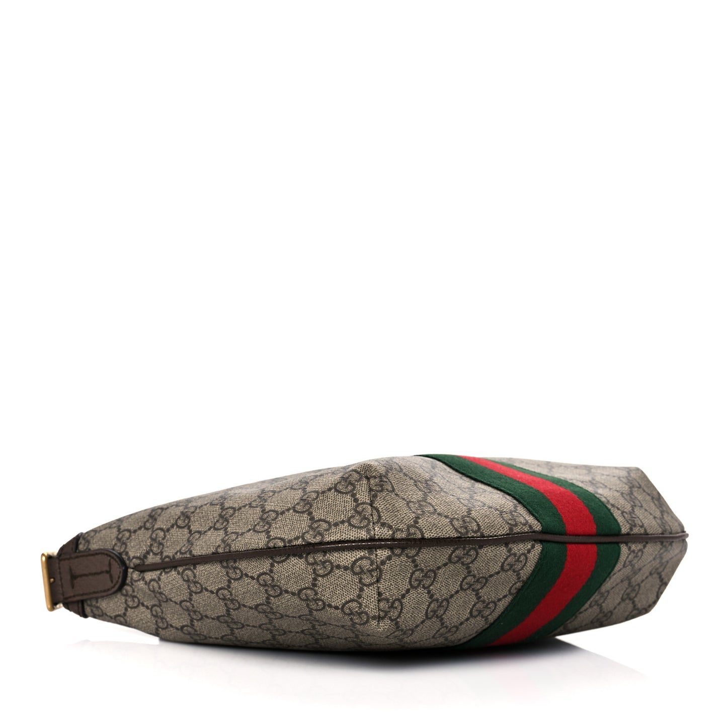 GG Supreme Monogram Web Small Ophidia Half Moon Hobo Brown