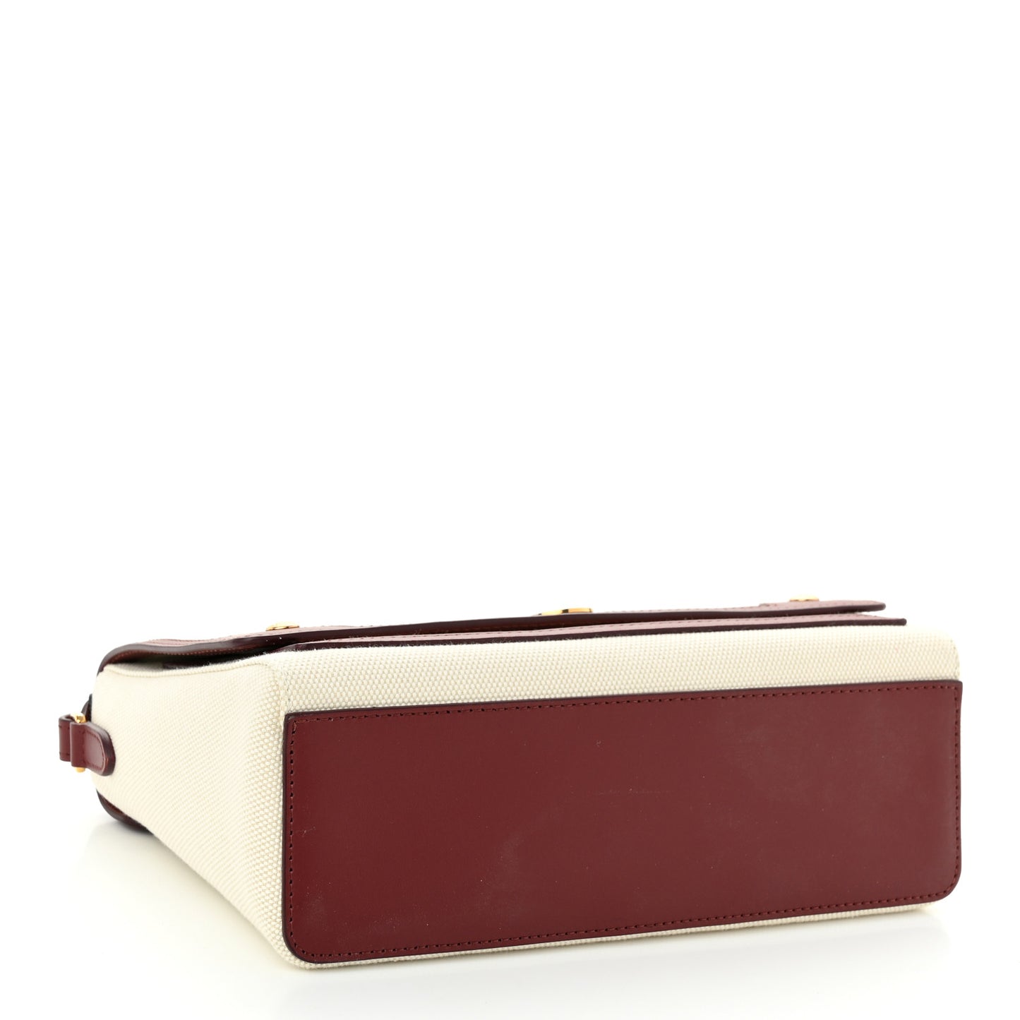 Canvas Horseferry Print Note Crossbody Bag Natural Tan Fiery Red