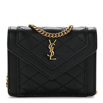 Saint Laurent Lambskin Quilted Micro Gaby Bag Black 1 of 6