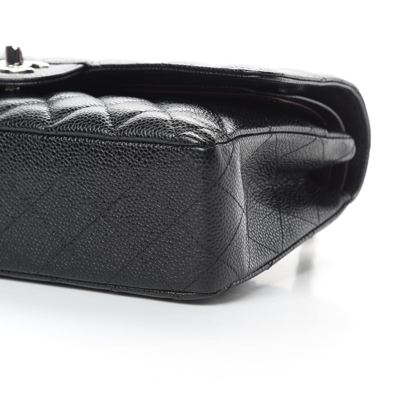 Caviar Quilted Medium Double Flap Black