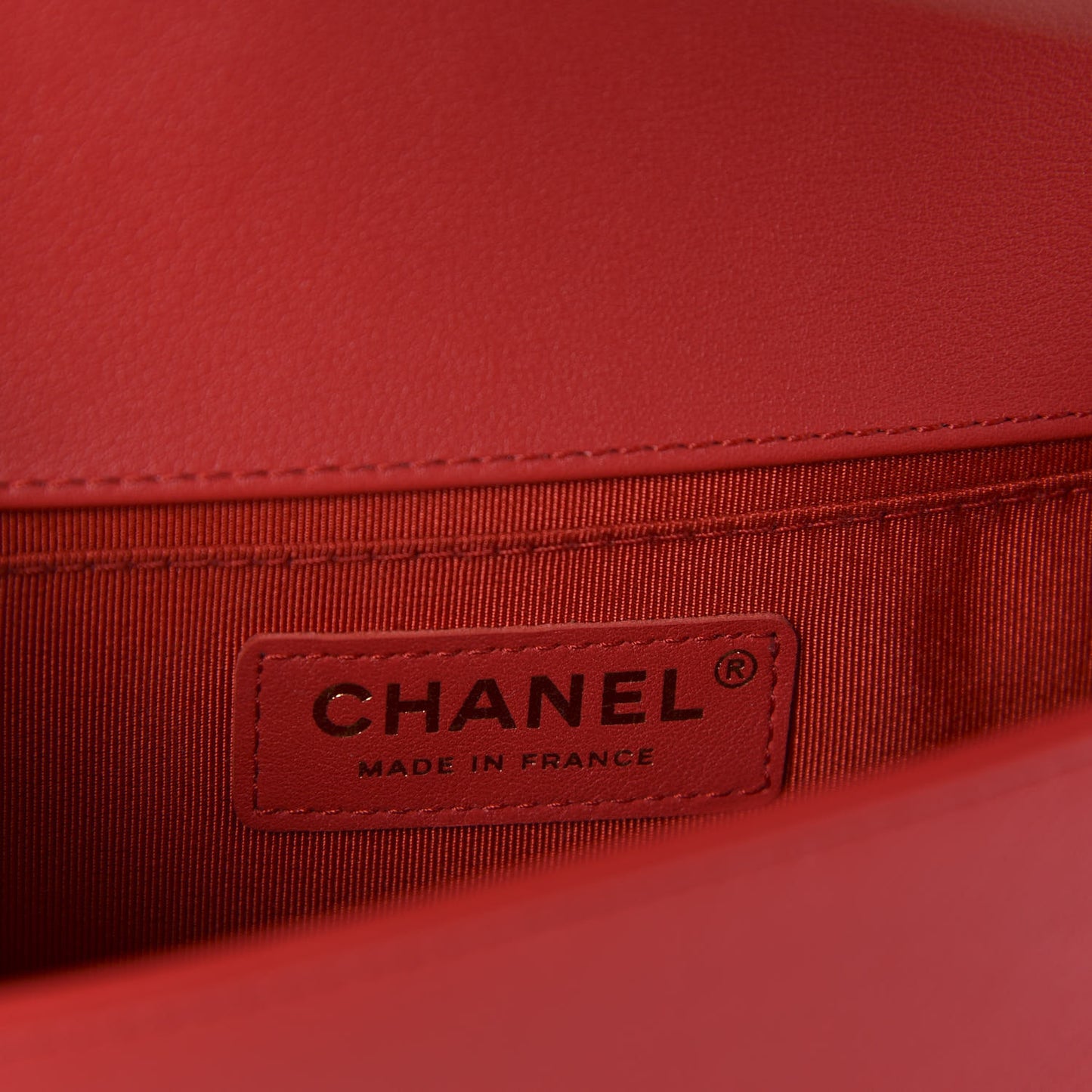 Lambskin Quilted Small Boy Flap Red