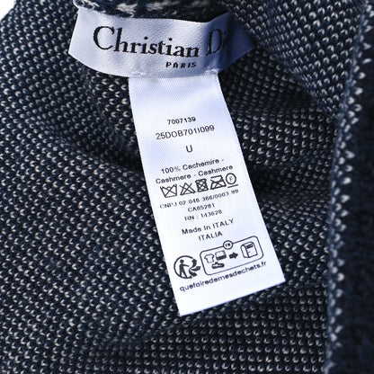 Christian Dior Cashmere Oblique PomPom Beanie Navy Blue 3 of 4