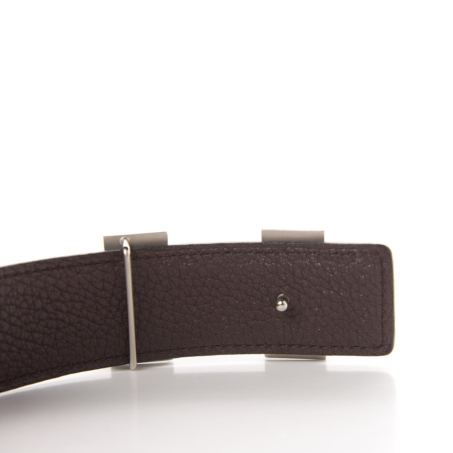 Hermes Box Togo Strie 32mm H Belt 90 Black Chocolate 5 of 6