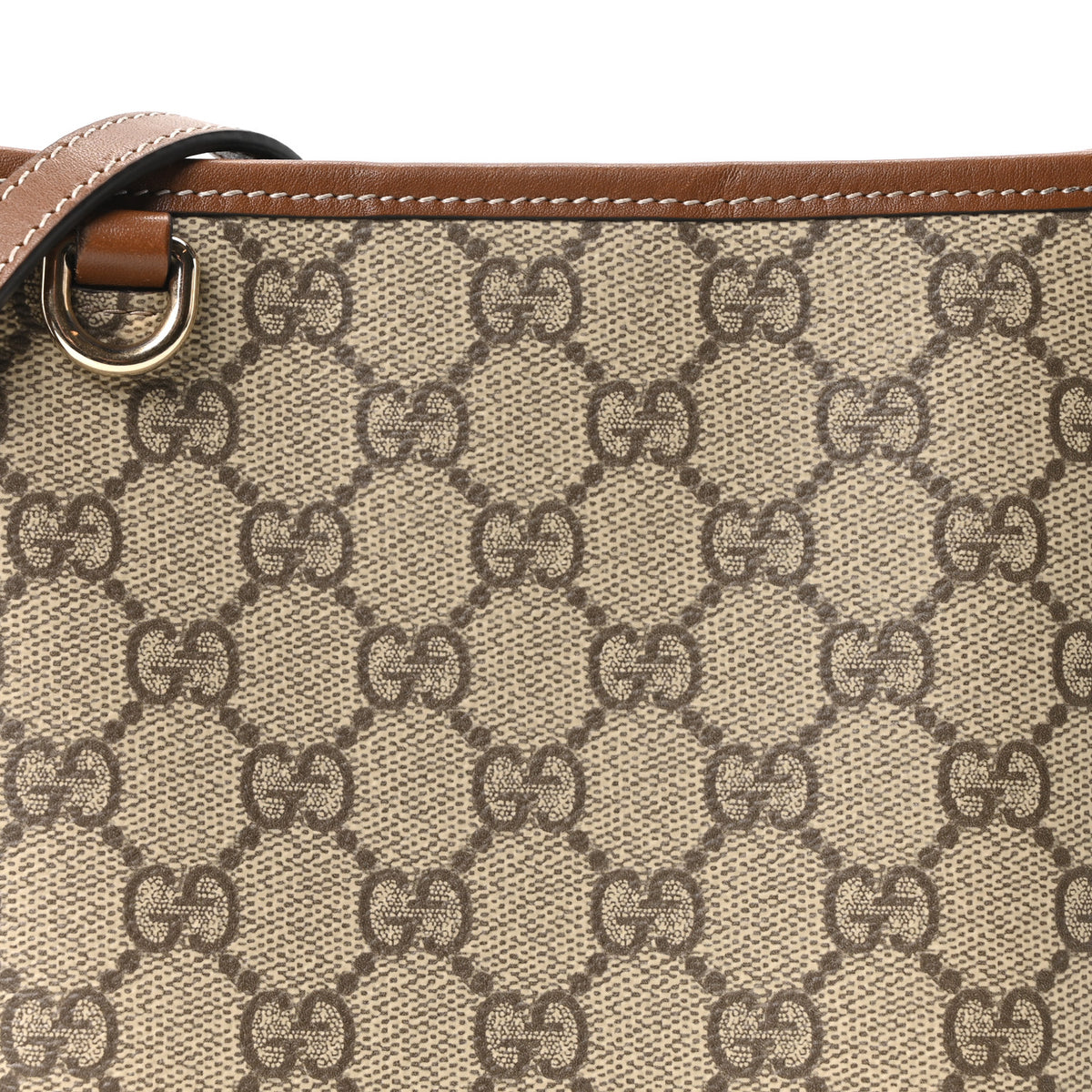 GG Supreme Monogram Emblem Nano Bucket Bag Beige Dark Brown