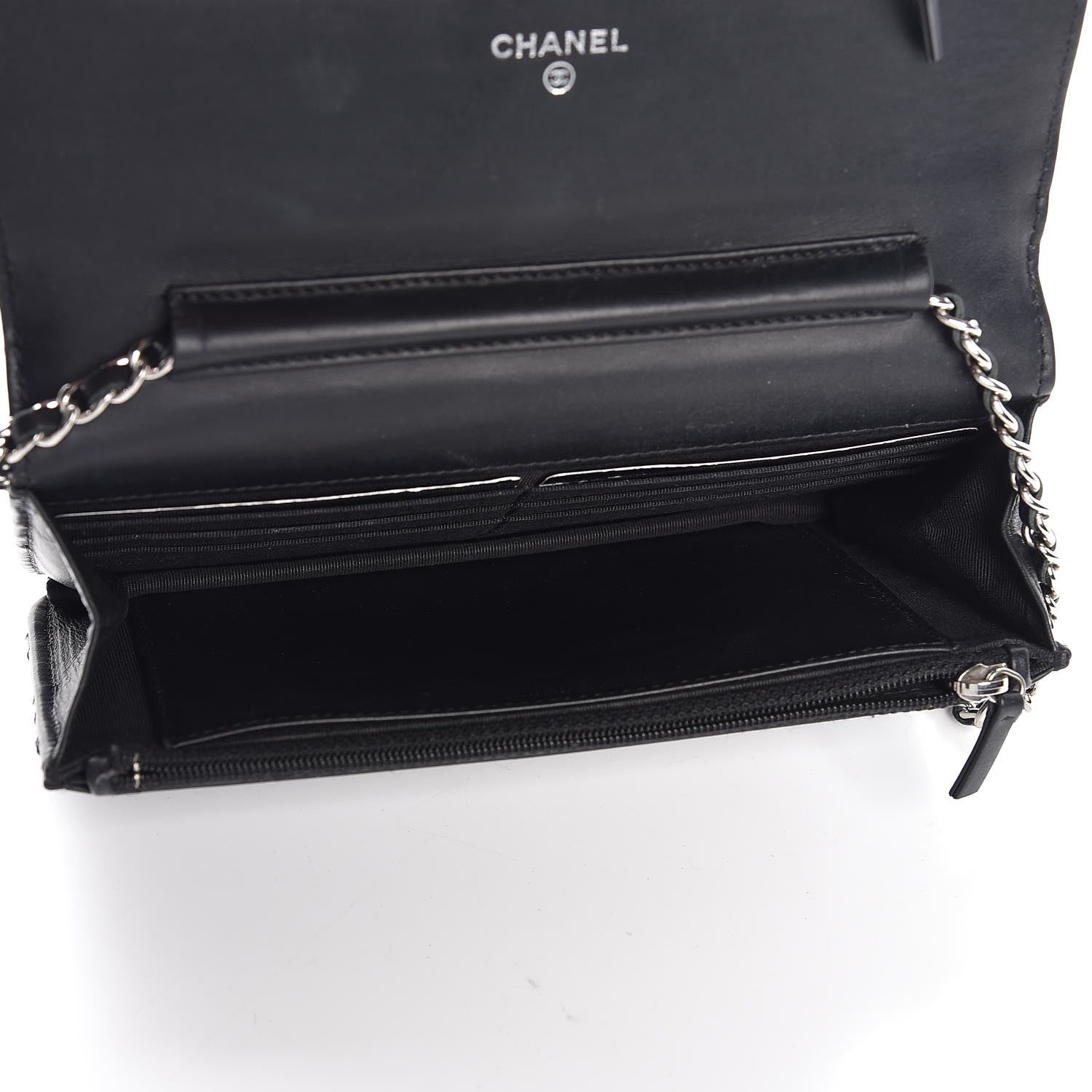 Chanel Patent Quilted Wallet On Chain WOC Black 5 of 9