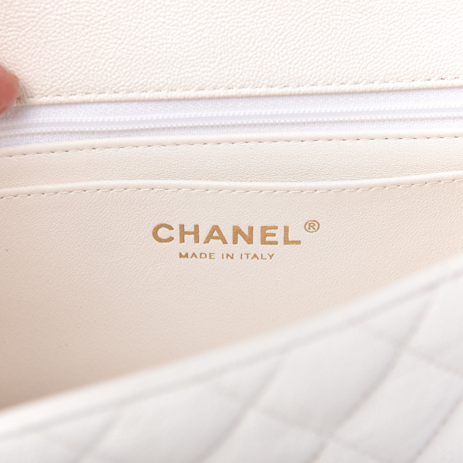Chanel Caviar Quilted Mini Top Handle Rectangular Flap White 8 of 10