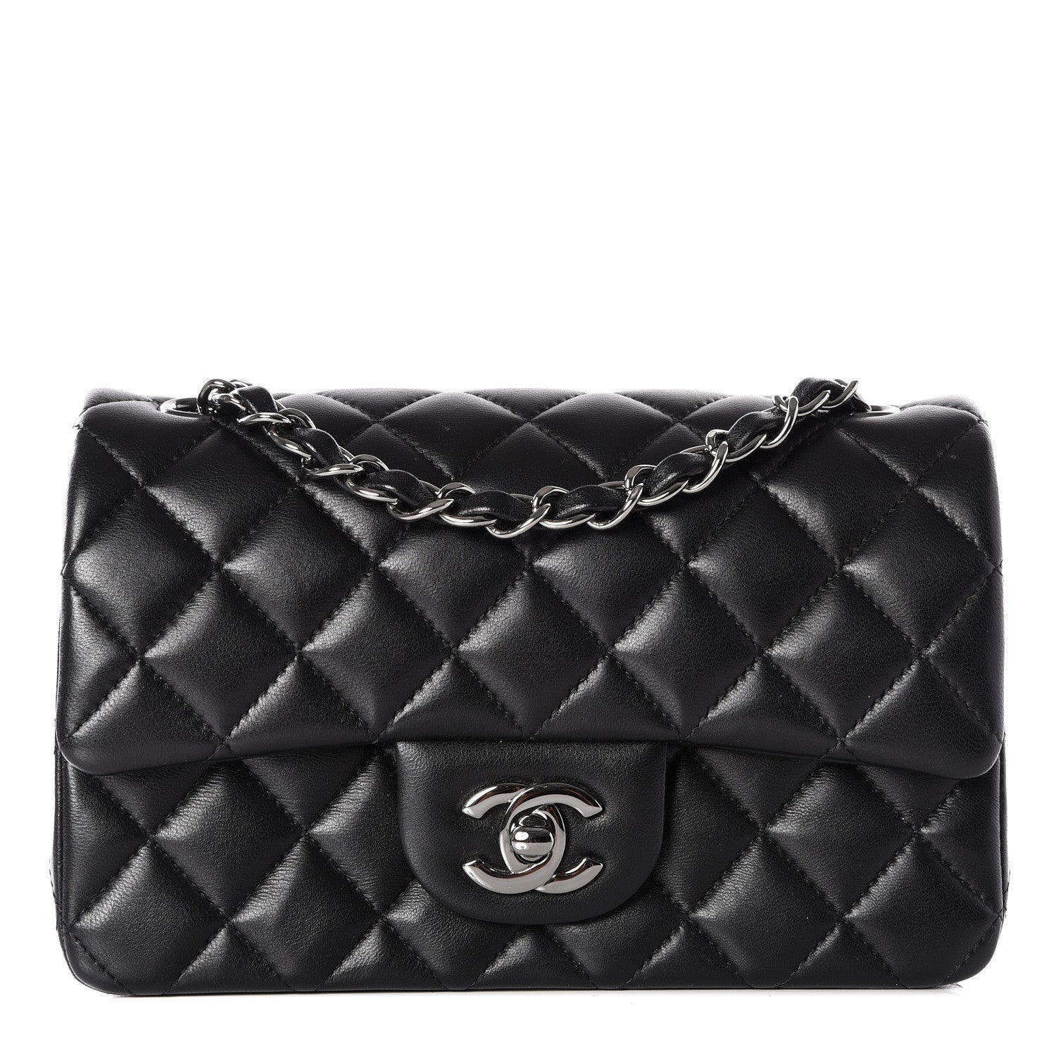 Chanel Lambskin Quilted Mini Rectangular Flap Black 1 of 12