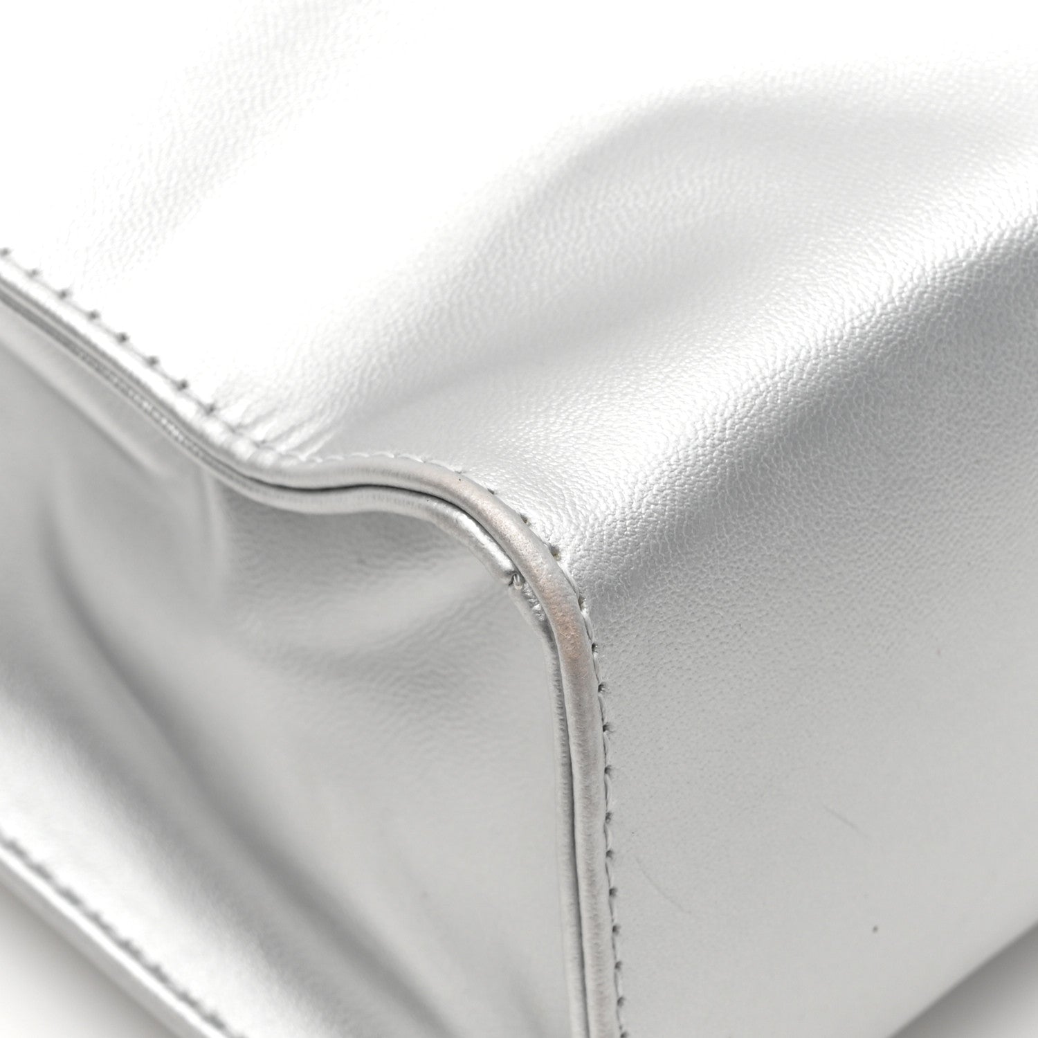 Telfar Metallic Vegan Leather Small Shopping Bag Silver 12 of 13