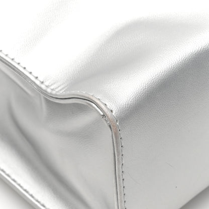 Telfar Metallic Vegan Leather Small Shopping Bag Silver 12 of 13