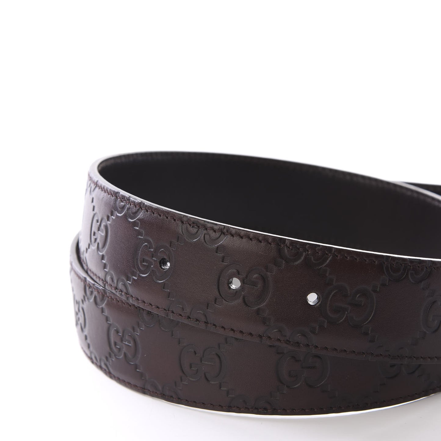 Guccissima Signature Belt 85 34 Dark Brown