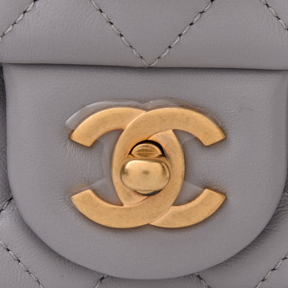 Chanel Lambskin Quilted Mini Rectangular Pearl Crush Flap Grey 5 of 11