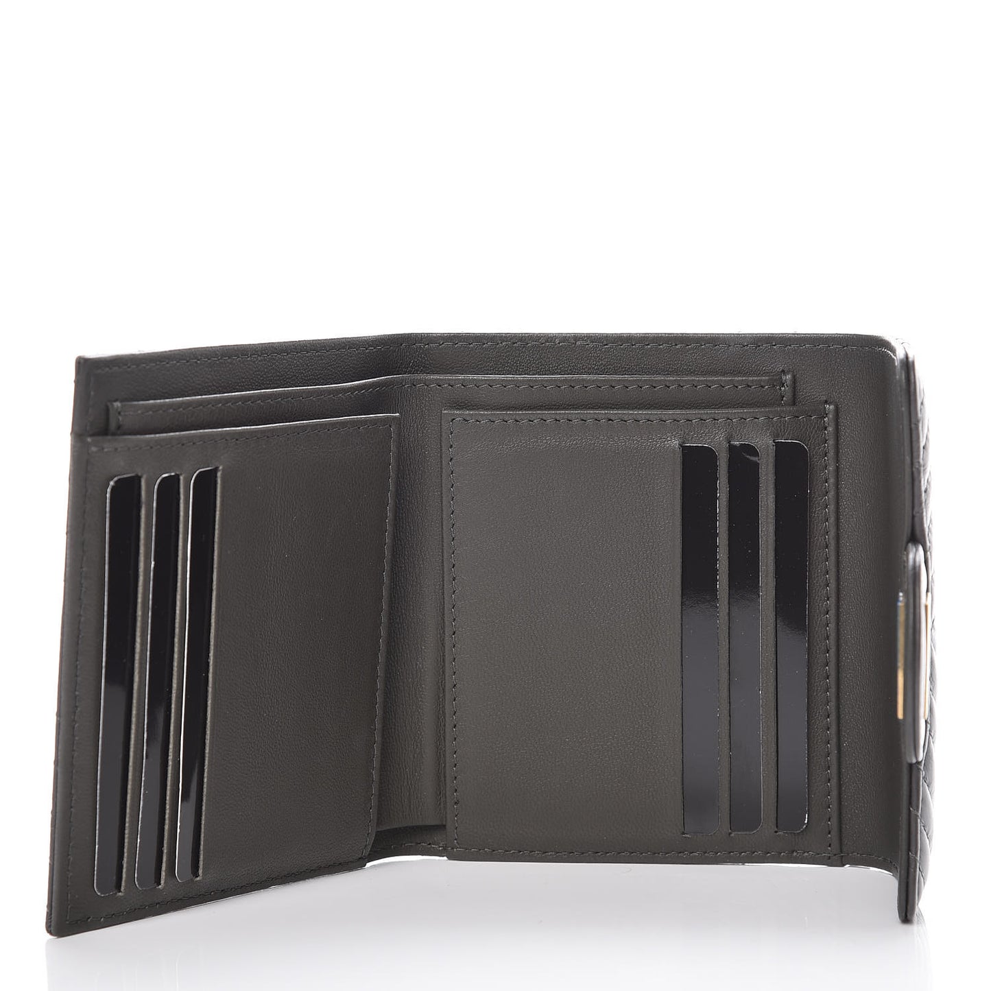 Aged Calfskin Chevron Reissue Compact Wallet Grey