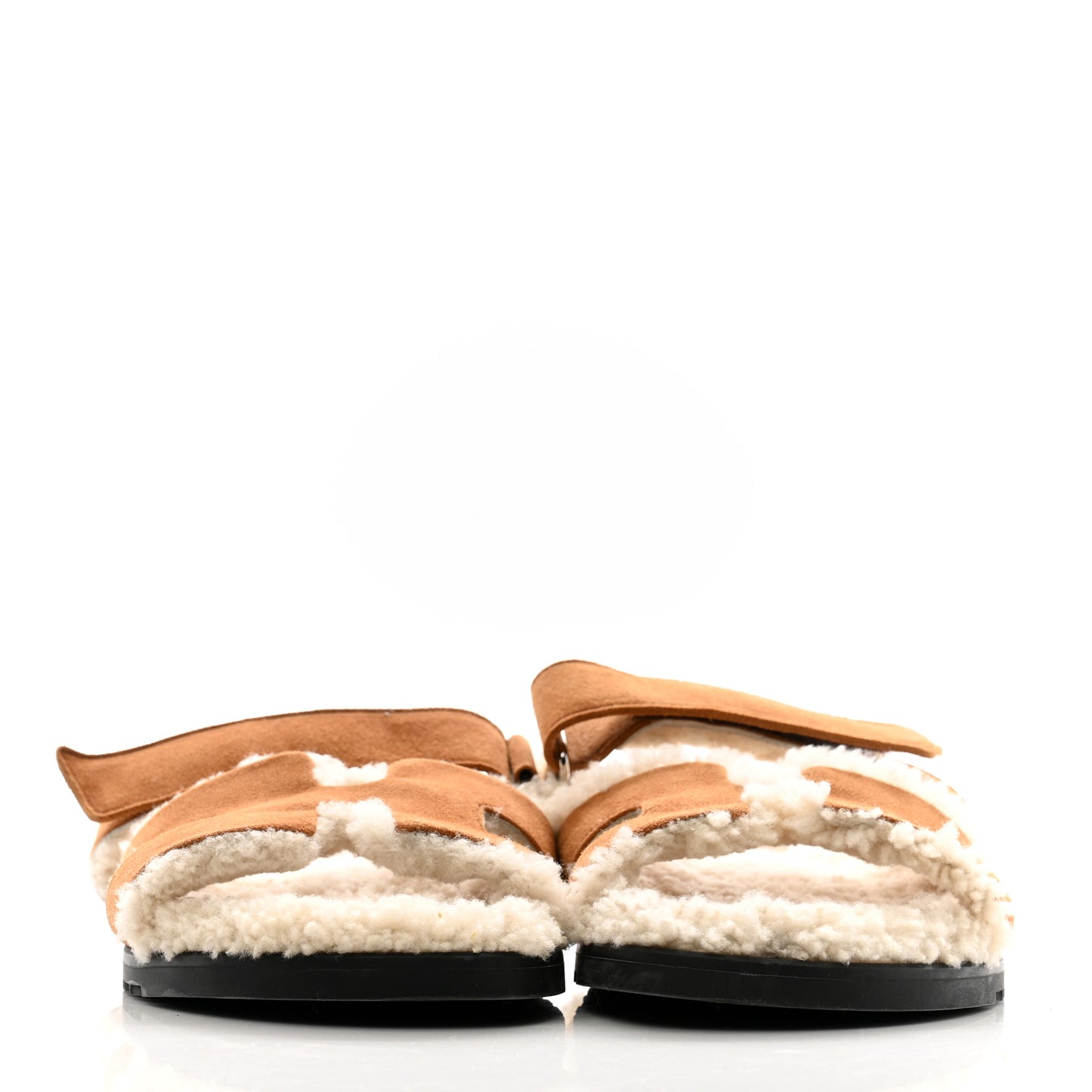 Suede Goatskin Woolskin Womens Chypre Sandals 40 Naturel Ecru