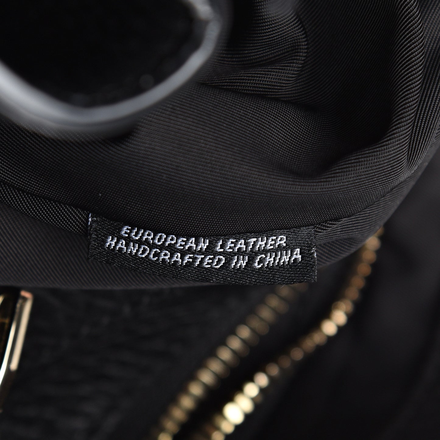 Pebbled Lambskin Diego Bucket Black Gold Hardware