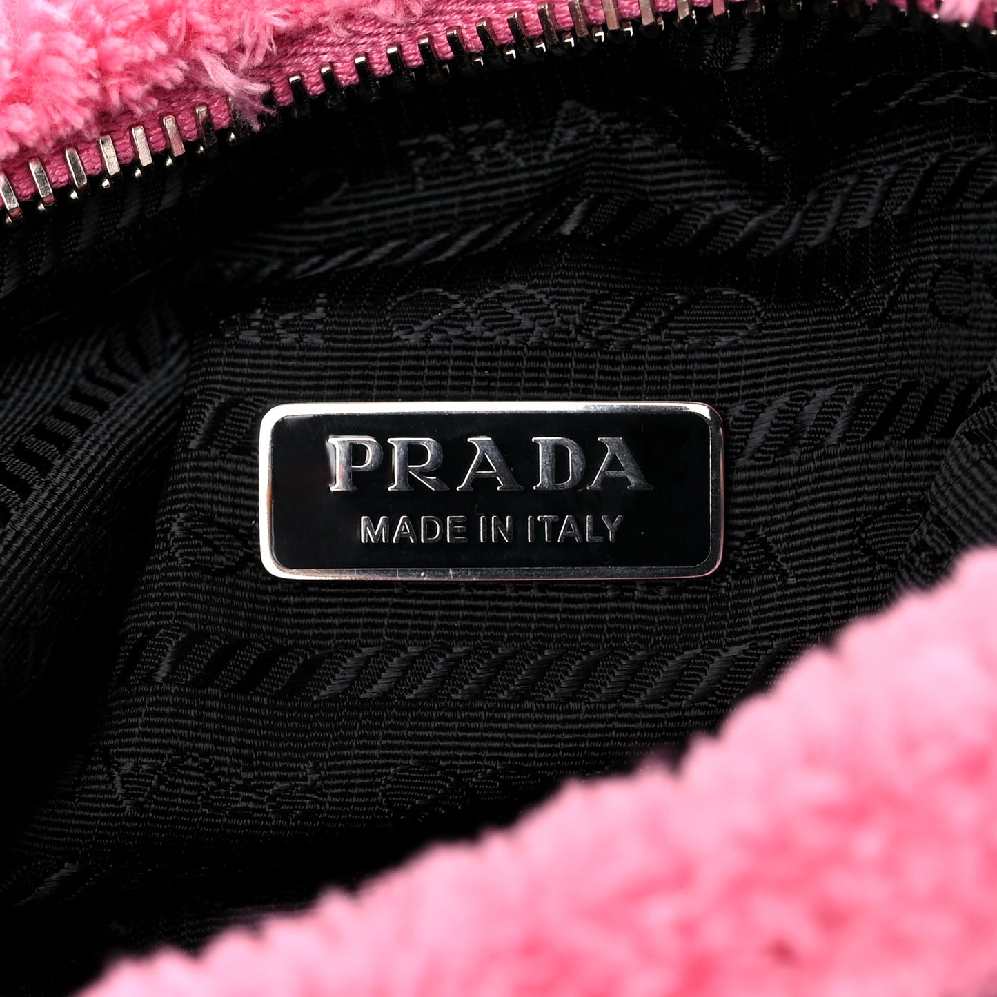 Terry Cloth Mini Re-Edition 2000 Bag Petalo Black