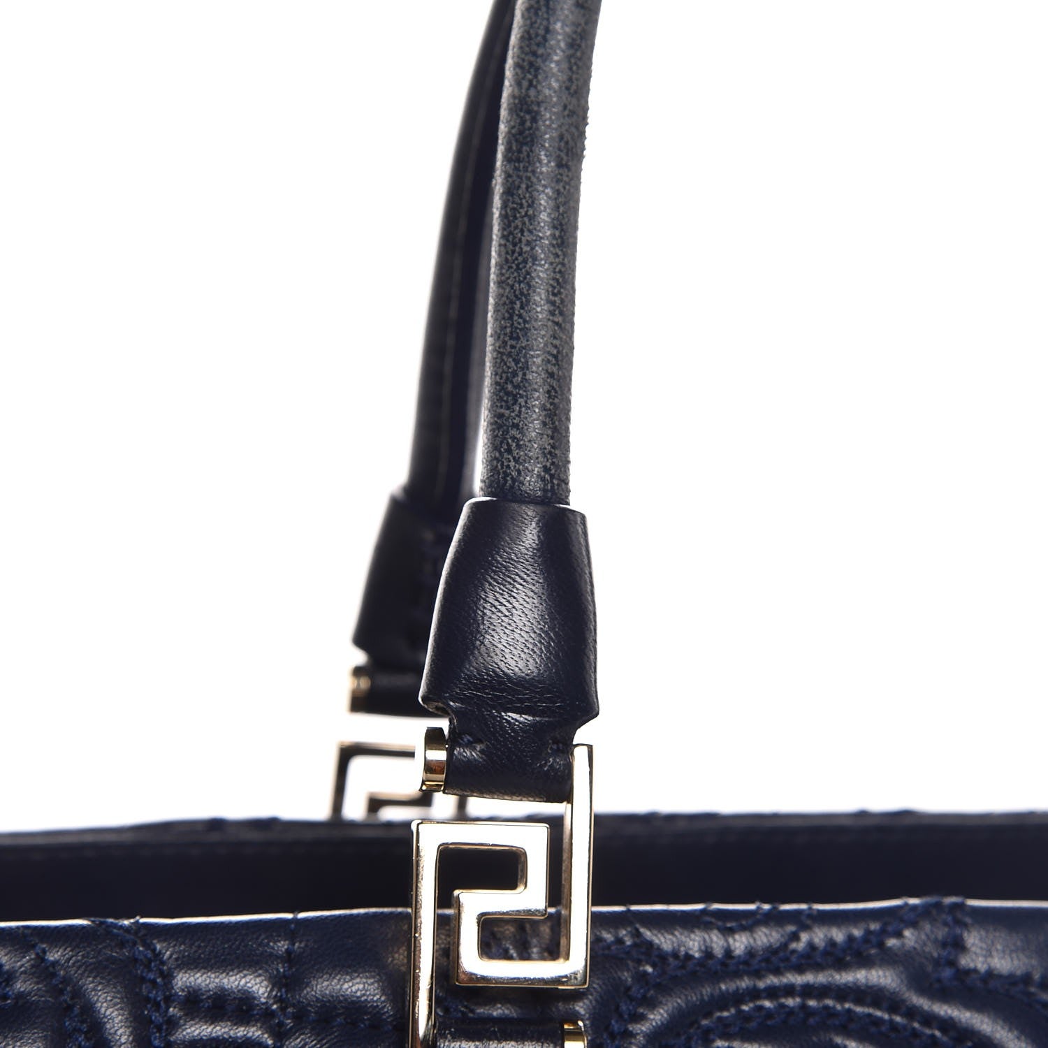 Versace Barocco Quilted Nappa Elettra Vanitas Tote Navy 15 of 18