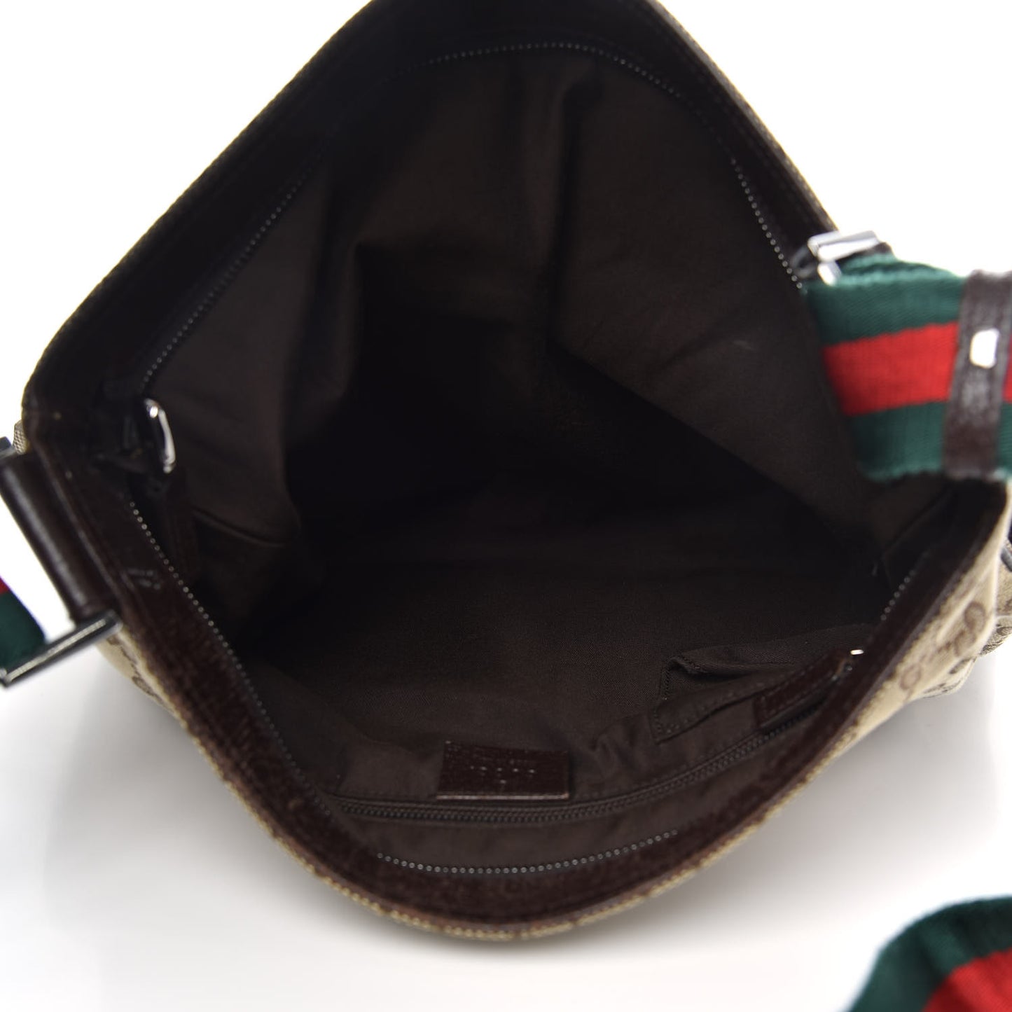 Monogram Web Medium Double Pocket Messenger Bag Dark Brown