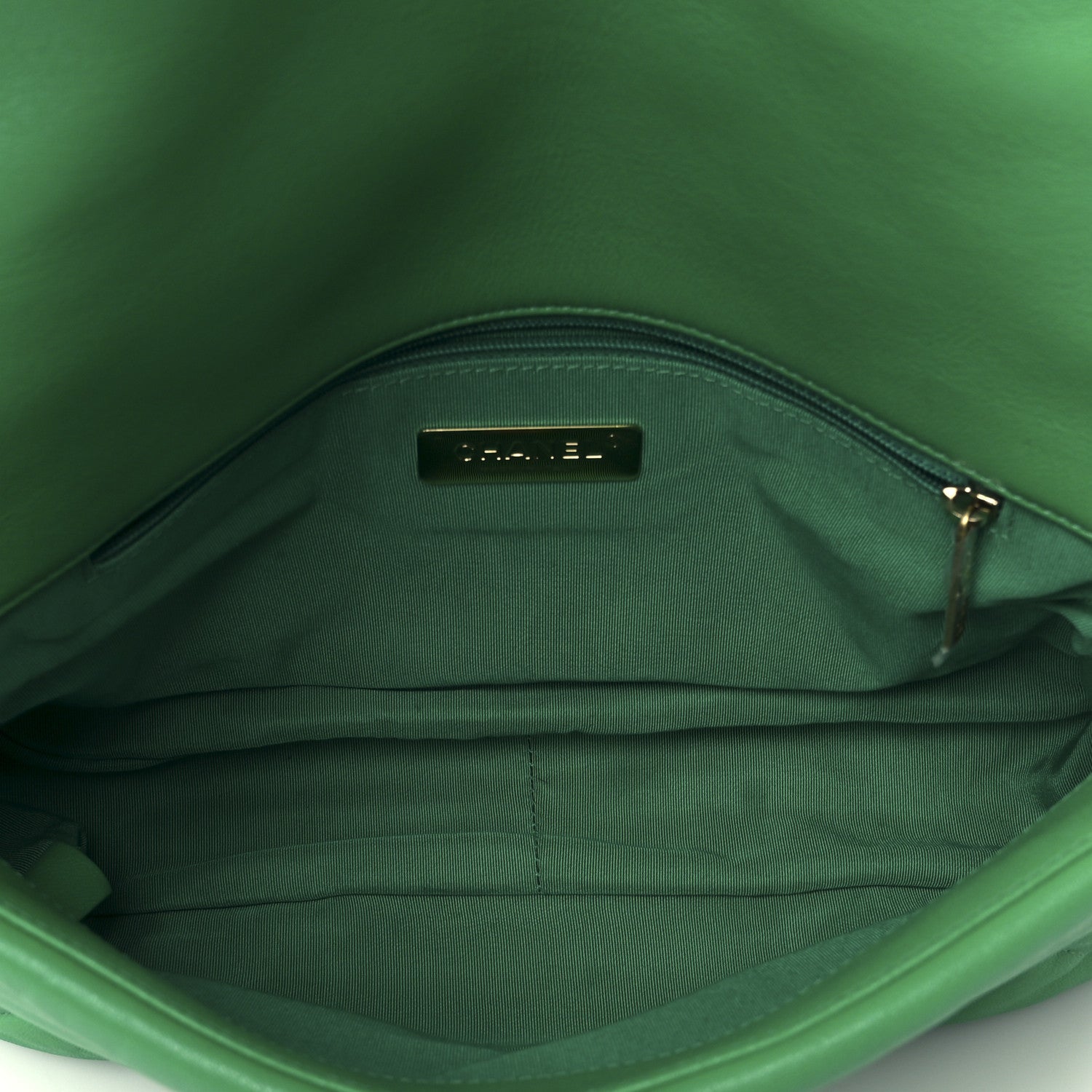 Chanel Lambskin Quilted Large Chanel 19 Flap Dark Green 5 of 10