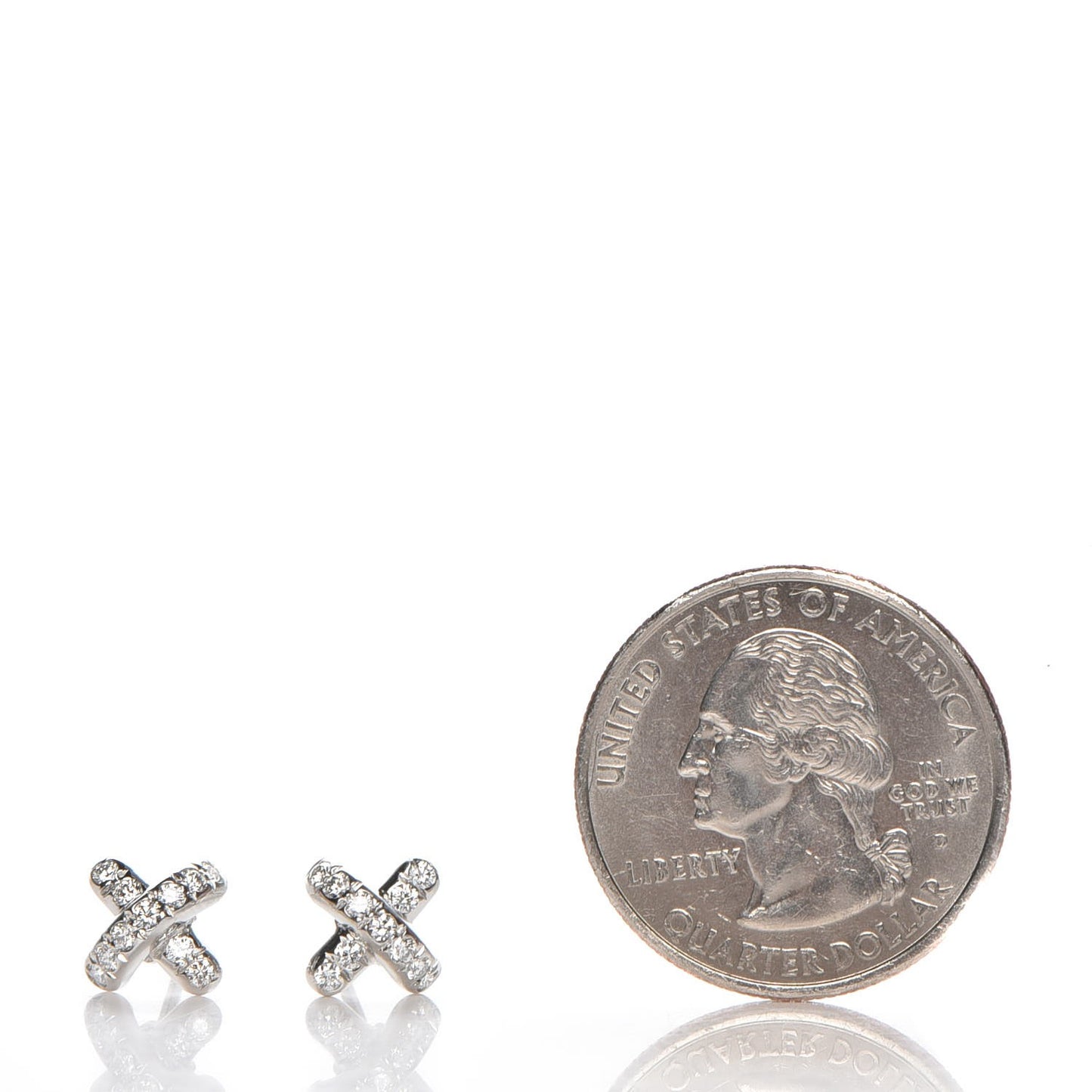 Platinum Diamond Cross Stitch Stud Earrings