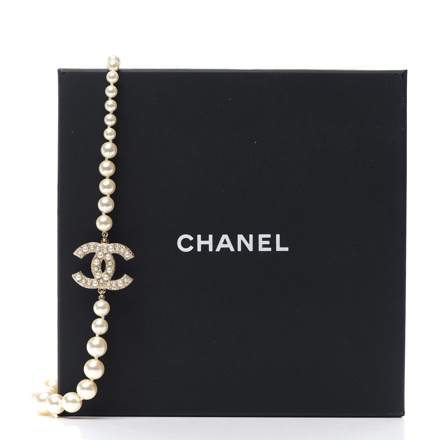 Pearl CC 100th Anniversary Necklace Light Gold