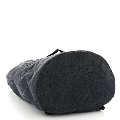 Chanel Denim Drawstring Backpack Blue 4 of 10